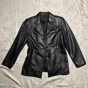 Vintage Black Leather Jacket Valerie Stevens Size M